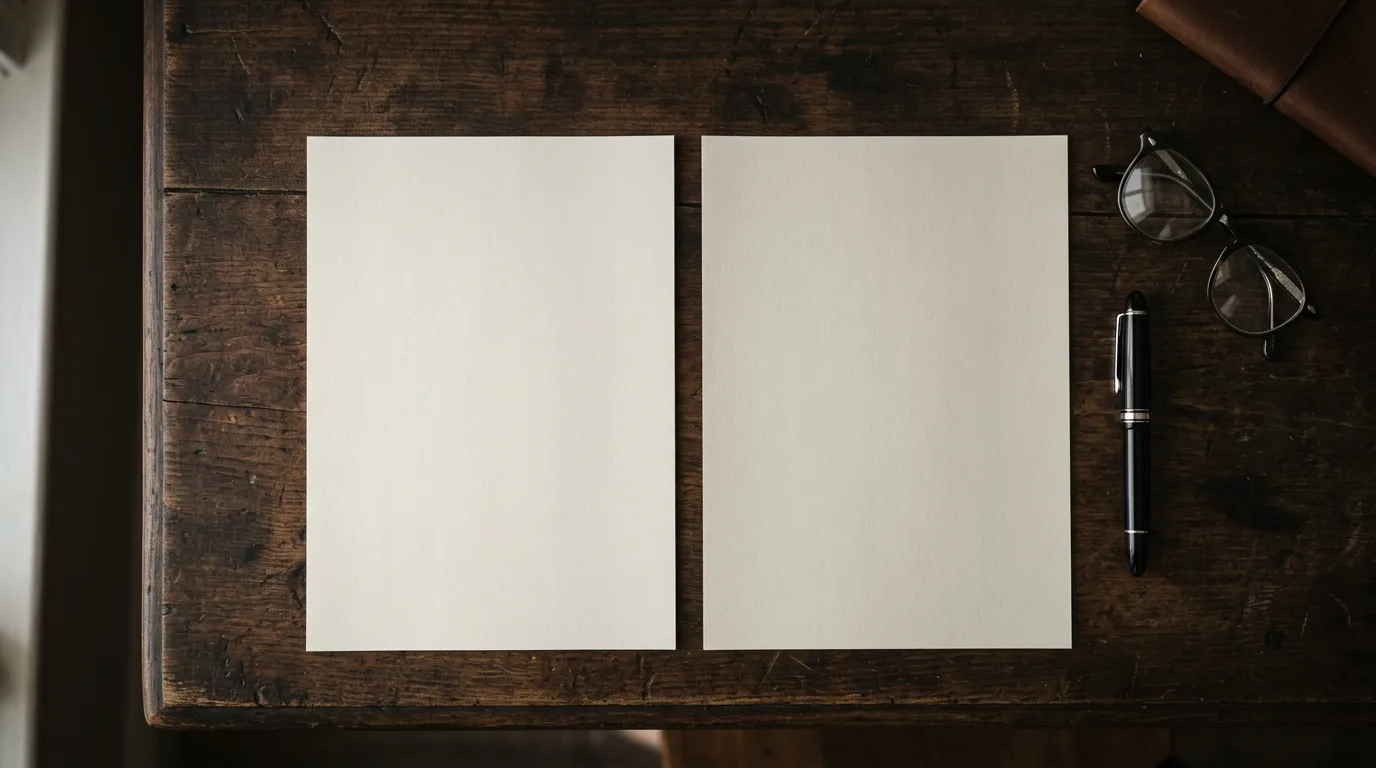 Twee uitgeprinte offertes naast elkaar op een bureau met een pen en een kop koffie
