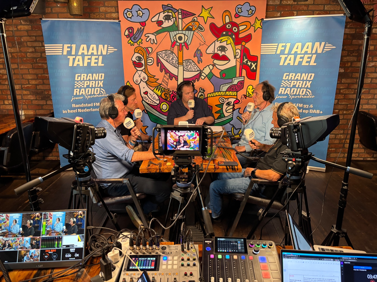 Opname van de podcast F1 aan Tafel van Grand Prix Radio